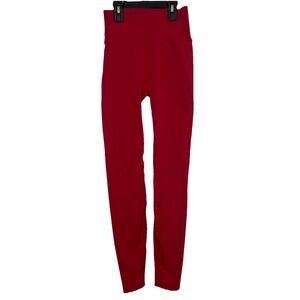 Fabletics high waisted Red sculptknit statement leggings‎ Woman's size Small